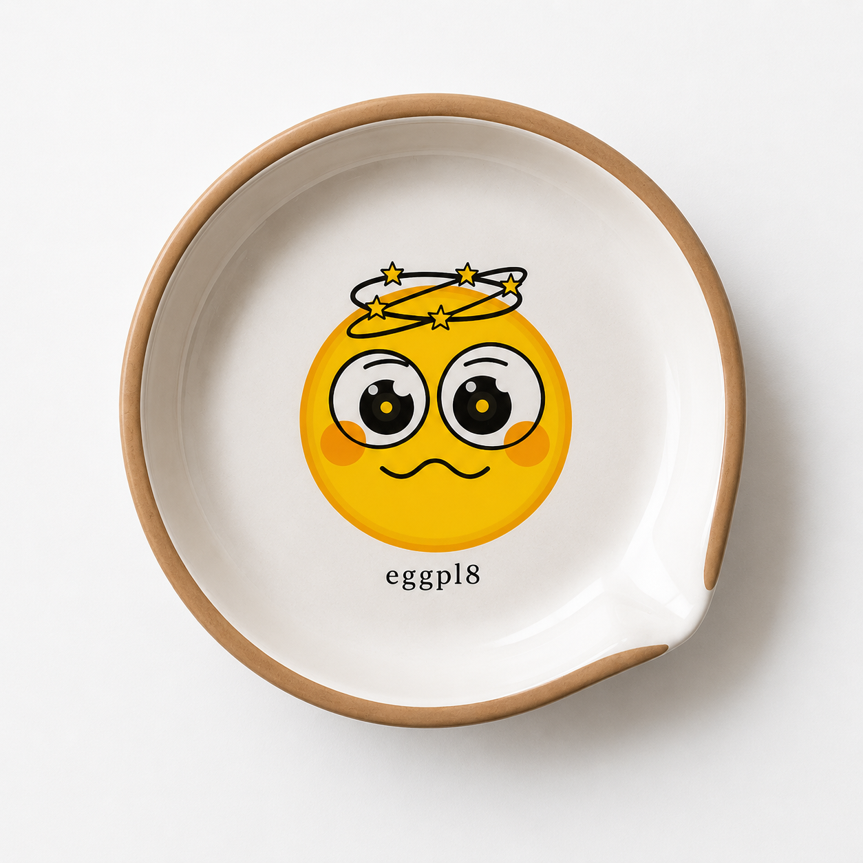 eggpl8 ceramic — overhead flat lay showing the cracking zone and pour spout