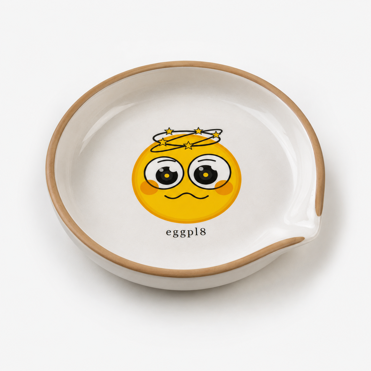 eggpl8 ceramic — 3/4 view on white background, spout visible at left